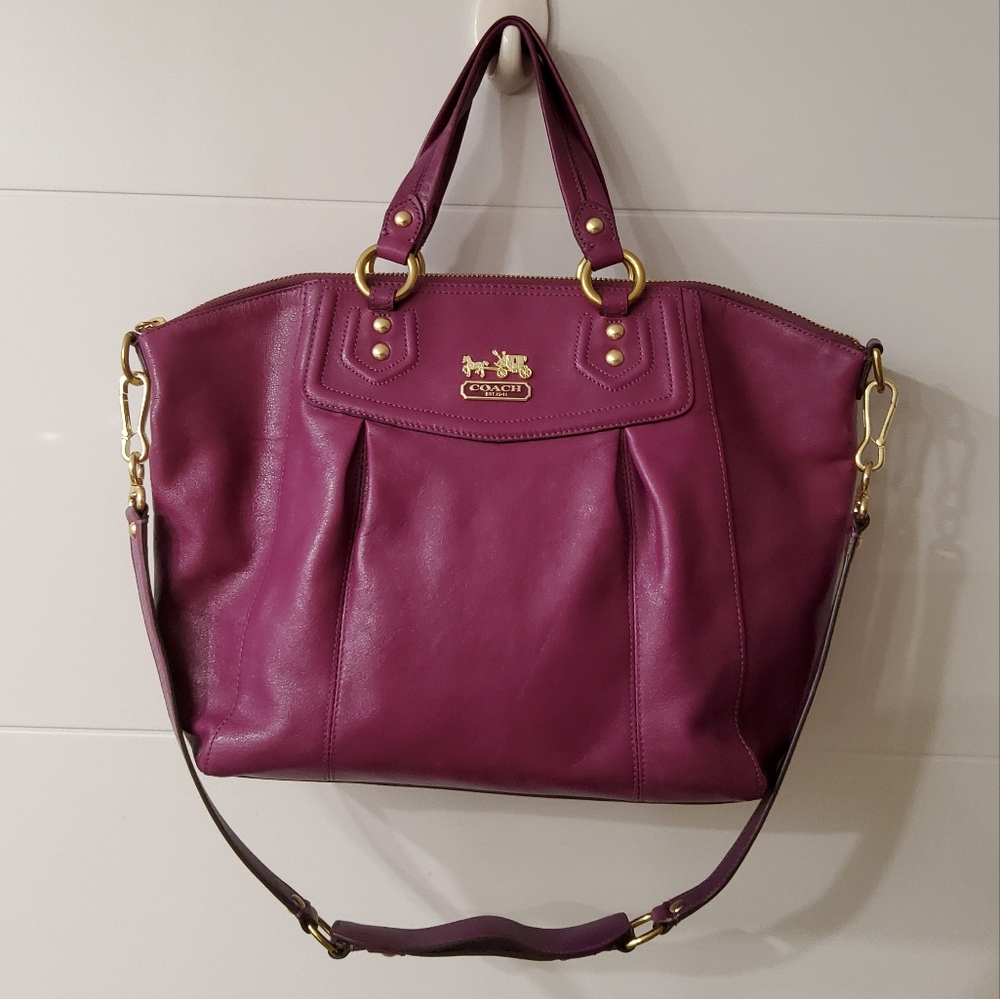 Coach Purple Leather Madison Claire Tote